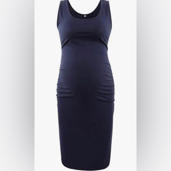 Navy blue maternity dress - Picture 2 of 12